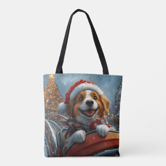 Brittany Spaniel Hond Kerstmis Tote Bag (Achterkant)