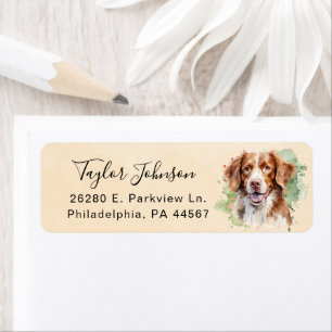 Brittany Spaniel-hond retouradreslabel Etiket