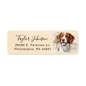 Brittany Spaniel-hond retouradreslabel Etiket (Voorkant)