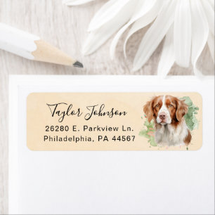 Brittany Spaniel-hond retouradreslabel Etiket