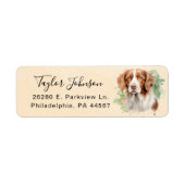 Brittany Spaniel-hond retouradreslabel Etiket (Voorkant)