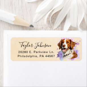 Brittany Spaniel-hond retouradreslabel Etiket
