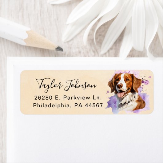 Brittany Spaniel-hond retouradreslabel Etiket (Insitu)