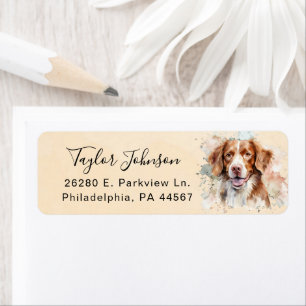 Brittany Spaniel-hond retouradreslabel Etiket