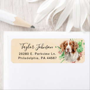 Brittany Spaniel-hond retouradreslabel Etiket