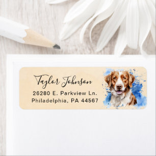 Brittany Spaniel-hond retouradreslabel Etiket