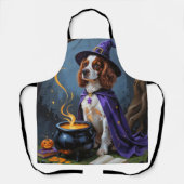 Brittany Spaniel hond speelse Halloween-schilderin Schort (Voorkant)