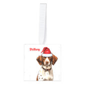 Brittany Spaniel Hond Twee Foto Vakantie Decoratie (Voorkant)