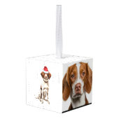 Brittany Spaniel Hond Twee Foto Vakantie Decoratie (Achter hoekig)