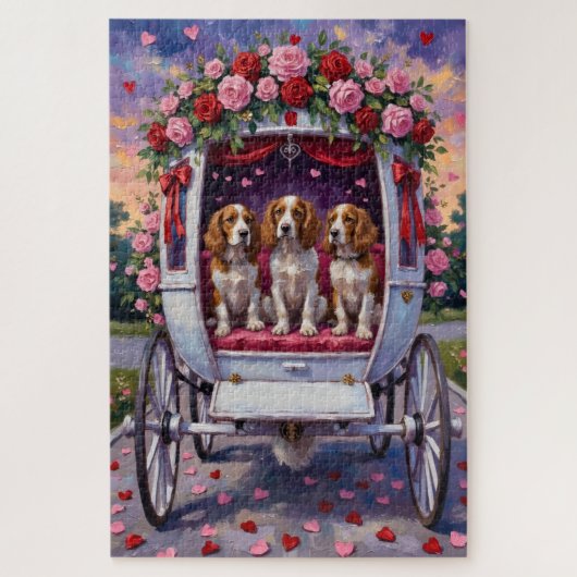 Brittany Spaniel Hond Valentijnsdag  Legpuzzel (Verticaal)