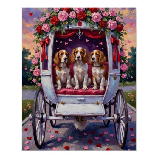 Brittany Spaniel Hond Valentijnsdag Perfect Poster (Voorkant)