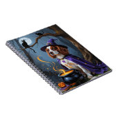 Brittany Spaniel hond whimsical Halloween schilder Notitieboek (Rechterzijde)