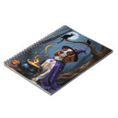 Brittany Spaniel hond whimsical Halloween schilder Notitieboek (Linkerzijde)