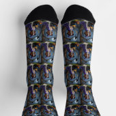 Brittany Spaniel hond whimsical Halloween schilder Sokken (Top)