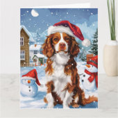 Brittany Spaniel Hond Winter Wonderland Kerstmis Kaart (Voorkant)