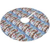 Brittany Spaniel Hond Winter Wonderland Kerstmis Kerstboom Rok (Gekanteld)