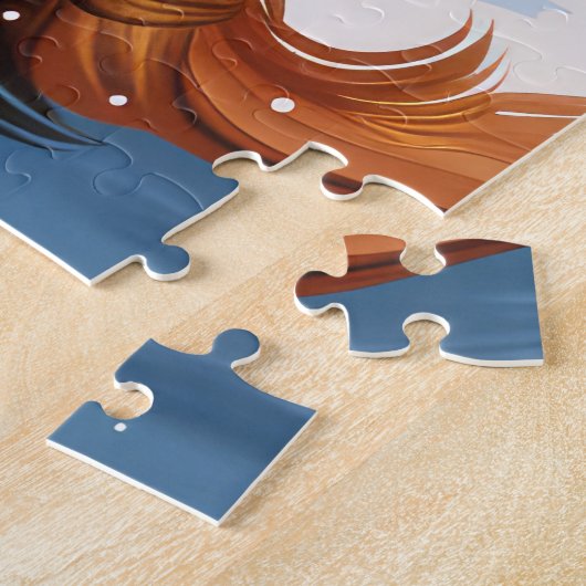 Brittany Spaniel Hond Winter Wonderland Kerstmis Legpuzzel (Zijkant)