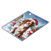 Brittany Spaniel Hond Winter Wonderland Kerstmis Notitieboek (Linkerzijde)