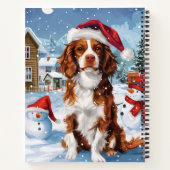 Brittany Spaniel Hond Winter Wonderland Kerstmis Notitieboek (Achterkant)