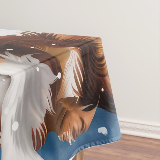 Brittany Spaniel Hond Winter Wonderland Kerstmis Tafelkleed (Voorbeeld)