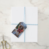 Brittany Spaniel Honden Kerst Sneeuw Vakantie Cadeaulabel (Met Touw)