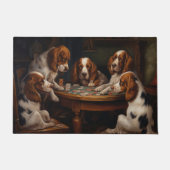 Brittany Spaniel Honden Pokeren Kunst Deurmat (Voorkant)