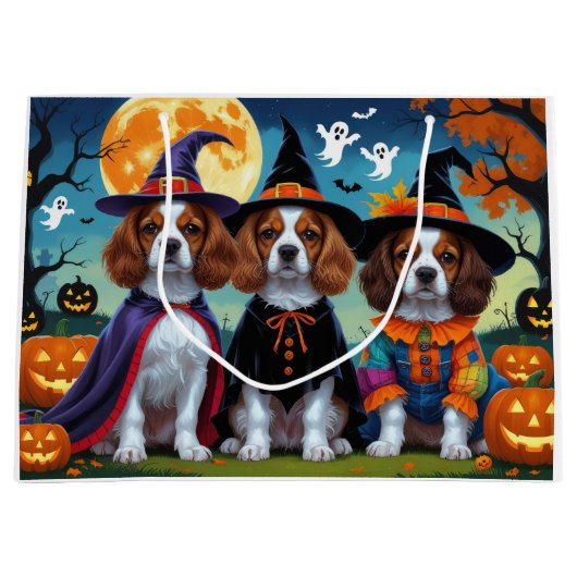 Brittany Spaniel Honden Pompoen Halloween Grappig Groot Cadeauzakje (Voorkant)