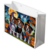 Brittany Spaniel Honden Pompoen Halloween Grappig Groot Cadeauzakje (Voorkant Gekanteld)