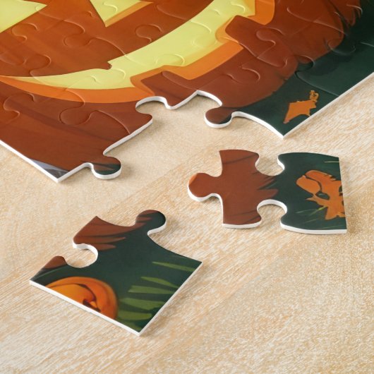 Brittany Spaniel Honden Pompoen Halloween Grappig Legpuzzel (Zijkant)