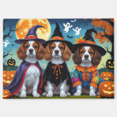 Brittany Spaniel Honden Pompoen Halloween Grappig Magneet (Voorkant)
