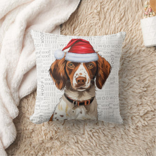 Brittany Spaniel Hondenliefhebber Kerstvakantie Kussen