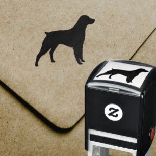 Brittany Spaniel Hondenras Silhouette Zelfinktende Stempel