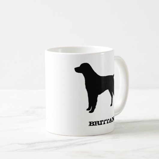 Brittany Spaniel Hondenras Silhouettes Custom Koffiemok (Voorkant rechts)