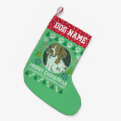 Brittany Spaniel Hondenras Ugly kerstSweater Kleine Kerstsok (Voorkant (Hangend))