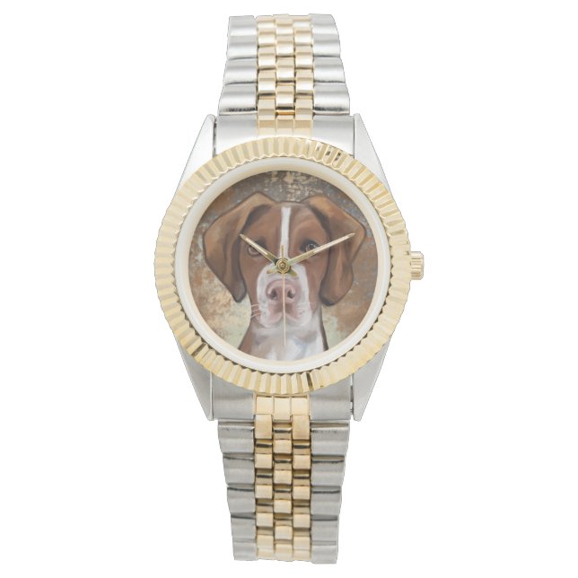 Brittany Spaniel Horloge (Voorkant)