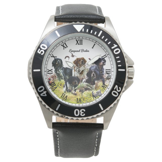 Brittany Spaniel Horloge (Voorkant)