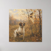 Brittany Spaniel – Houtsnip Jacht Kunst Canvas Afdruk (Voorkant)