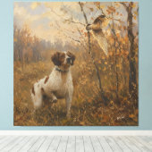 Brittany Spaniel – Houtsnip Jacht Kunst Canvas Afdruk (Insitu (Houten vloer))