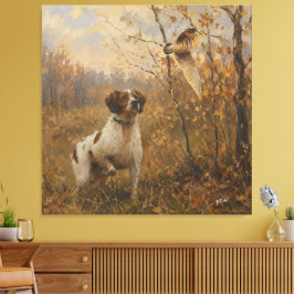 Brittany Spaniel – Houtsnip Jacht Kunst Canvas Afdruk