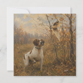Brittany Spaniel – Houtsnip Jacht Kunst Kaart