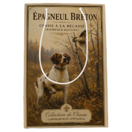 Brittany Spaniel – Houtsnip Jacht Kunst Medium Cadeauzakje