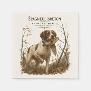 Brittany Spaniel – Houtsnip Jacht Kunst Servet