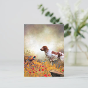 Brittany Spaniel, Hunting Pheasant Briefkaart