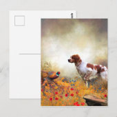 Brittany Spaniel, Hunting Pheasant Briefkaart (Voorkant / Achterkant)