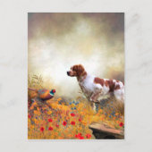 Brittany Spaniel, Hunting Pheasant Briefkaart (Voorkant)
