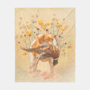 Brittany Spaniel, Hunting Pheasant Coffee Mok T-Sh Fleece Deken