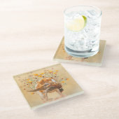 Brittany Spaniel, Hunting Pheasant Coffee Mok T-Sh Glazen Onderzetter (Schuin)