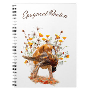 Brittany Spaniel, Hunting Pheasant Coffee Mok T-Sh Notitieboek