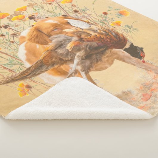 Brittany Spaniel, Hunting Pheasant Coffee Mok T-Sh Sherpa Deken (3/4)