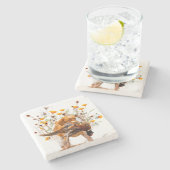 Brittany Spaniel, Hunting Pheasant Coffee Mok T-Sh Stenen Onderzetter (Zijkant)